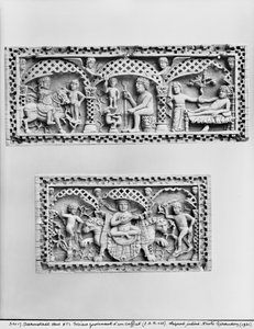 Dos placas de un cofre de Byzantine